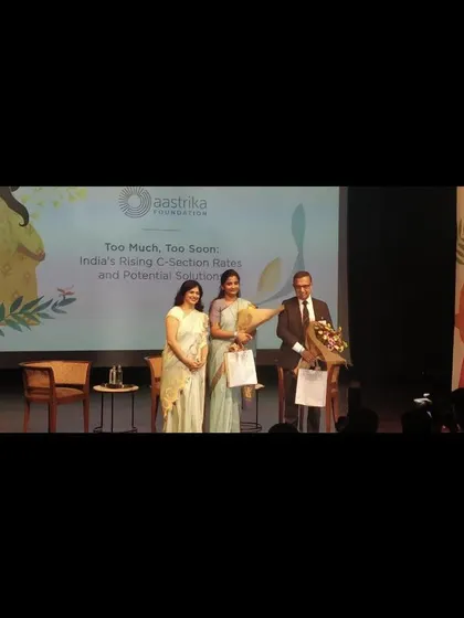 We were present at the Aastrika Foundation's important discussion on "Too Much, Too Soon: India's Rising C-Section Rates." This image captures the speakers on stage, highlighting the high-level engagement needed to address this critical issue in maternal health.