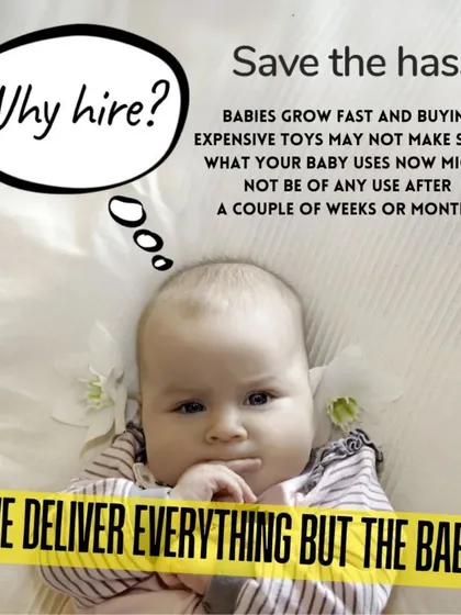 Babies grow so fast, and buying expensive equipment that's only used for a few months doesn't make sense. I offer a simple, affordable solution by renting everything you need, from bouncers to high chairs.