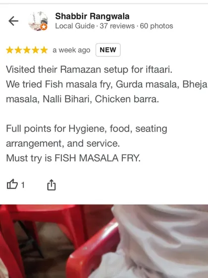 "Full points for Hygiene, food, seating arrangement, and service." This comprehensive review acknowledges all the aspects we focus on to provide a great experience.