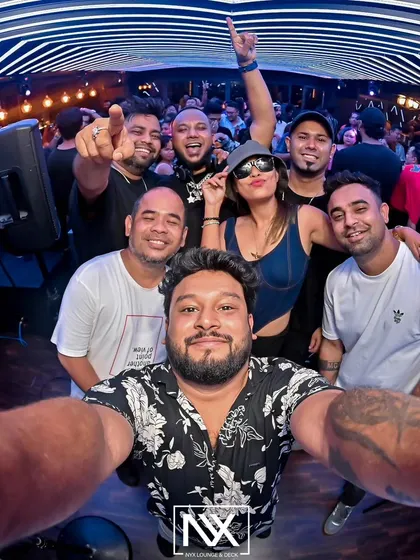 A selfie with the whole DJ crew after a killer night in Guwahati. It's a team effort to create these memorable parties.