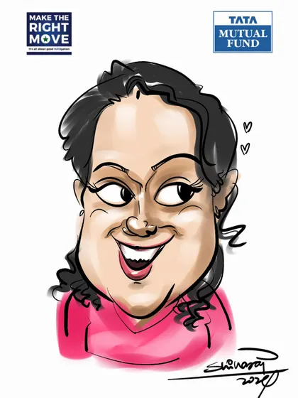 I love capturing expressive faces, and this digital caricature from the Tata event was no exception. The final artwork is a fun and memorable piece.