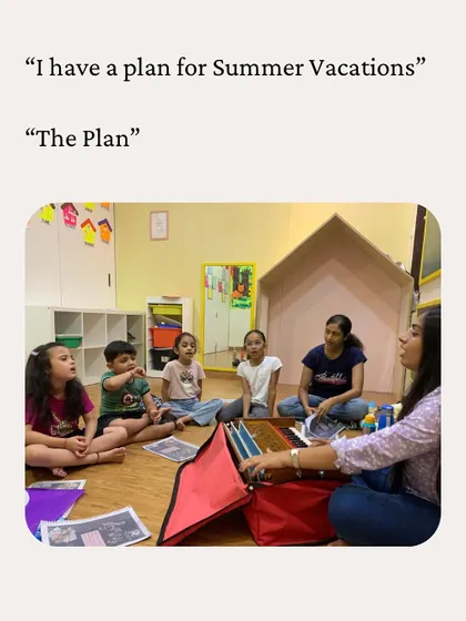 A summer music class for young children, where they learn through stories, songs, and simple instruments like the harmonium.