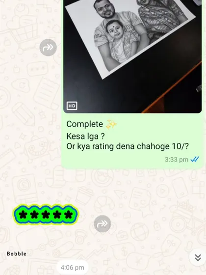 A five-star rating for this family portrait from Odisha. I am so glad they loved the final sketch of their beautiful family.