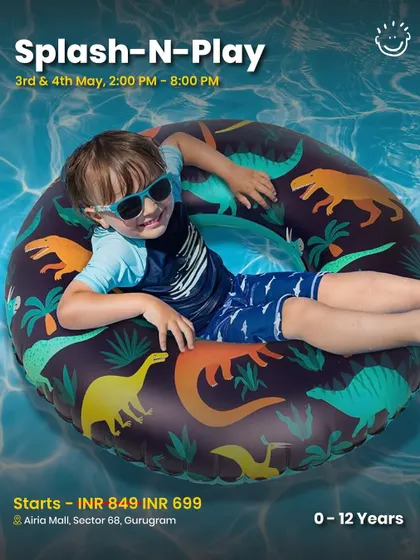 A cool shot of a kid enjoying the pool at Splash-N-Play, perfectly capturing the summer fun vibe.