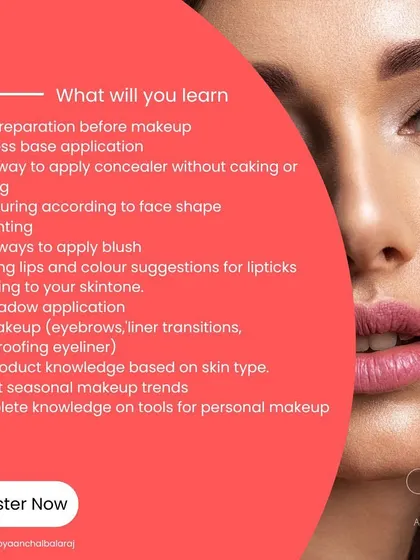 My self-makeup classes are designed to be practical and empowering. This is a detailed breakdown of the curriculum, covering everything from skin preparation for the Indian climate to choosing the right lipstick for your skin tone.