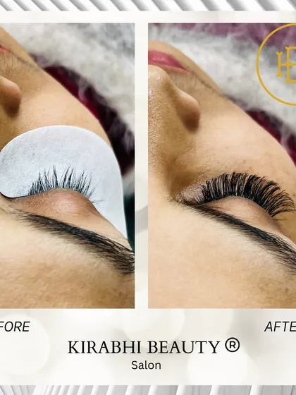 This before and after shows a significant increase in both length and volume. It’s a great way to get a glamorous look without the daily hassle of strip lashes.