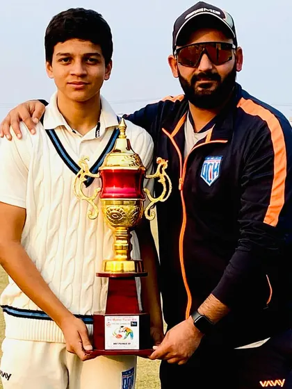 Another proud moment with one of our U-14 champions and the tournament trophy. His hard work and talent were on full display.