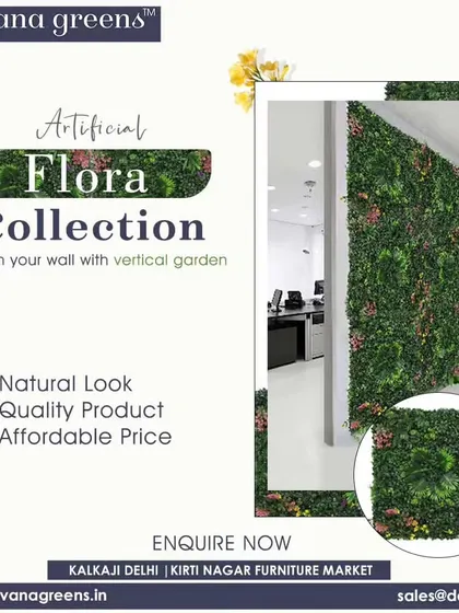 This office entryway is transformed with a beautiful artificial flora collection. The vertical garden provides a refreshing and welcoming first impression for clients and employees alike.
