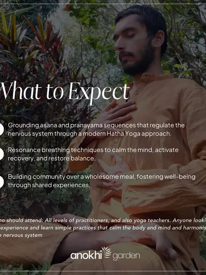 What to expect from our Sangraha Summer Yoga & Brunch: grounding asana sequences, resonance breathing techniques, and building community over a wholesome meal.
