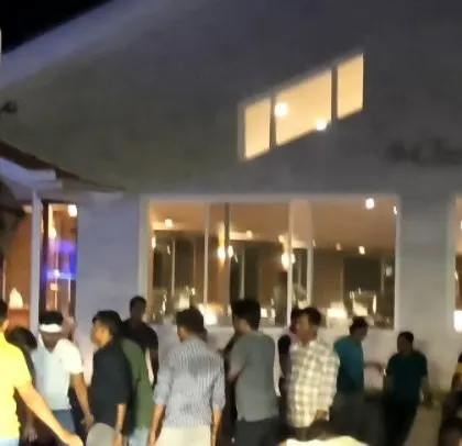 A wider view of the outdoor venue for the Godrej corporate party.
