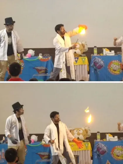 Holding fire in your hands? It's not magic, it's science! Our professors demonstrate the principles of heat transfer with this daring experiment, leaving kids and adults on the edge of their seats.