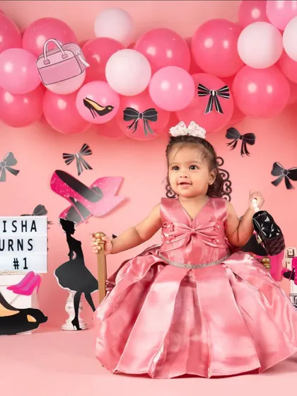 A royal pose for a little princess on her first birthday.