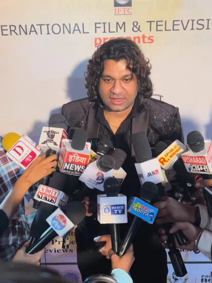 A surreal moment being surrounded by mics from various news channels at the 16th Global Film Festival. I was invited as a Guest of Honor, and I am always grateful for these opportunities.