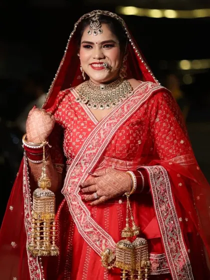 My bride Deepali, with a big, happy smile. Her joy is what makes my work so rewarding.