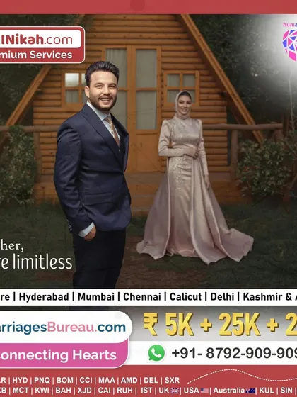 This couple, part of my NRI Nikah services, shows that love is limitless. I connect individuals from across the globe, helping them find a partner who complements their journey.