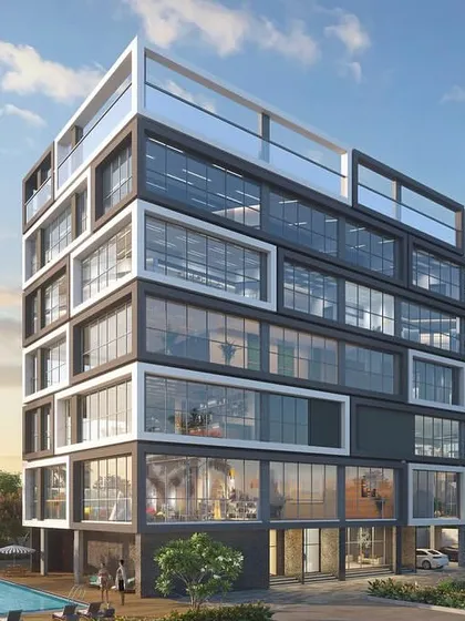 A closer look at the clubhouse design for Regency Astra in Pune. The structure features a bold, framed design with large glass panels, creating a modern and inviting space for residents to connect and relax.