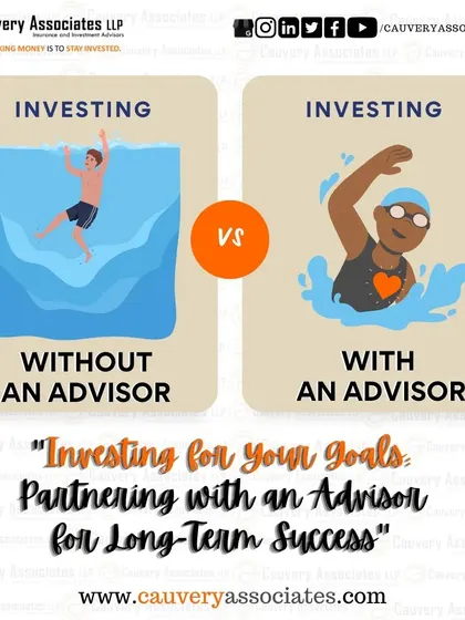 Investing without a guide is like trying to swim in a storm. Partnering with an experienced financial advisor provides the direction and strategy needed for long-term success. This visual shows the difference between struggling alone and navigating the market with an expert.