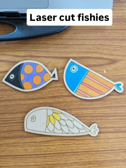 These cute little fish were cut on our laser cutter and then hand painted. A simple and fun project for all ages.