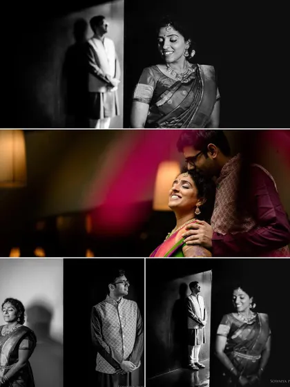 A collage that tells a story through light and shadow. Featuring a mix of color and emotional black and white portraits, it captures the many moods of a celebration.