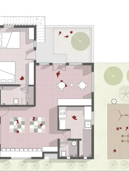 A closer look at the Anganwadi floor plan, showing how I organized the space to support the daily routines of the children. By creating separate areas for different activities, from play to rest, I designed a seamless flow that makes the building intuitive and easy to use, proving that clever planning is the foundation of good architecture.
