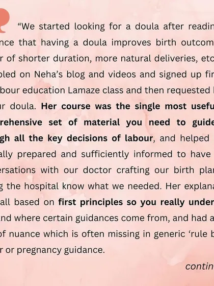 This testimonial highlights how my evidence based Lamaze course provided a comprehensive guide for key labor decisions. It helped this couple prepare mentally and have informed conversations with their doctor.