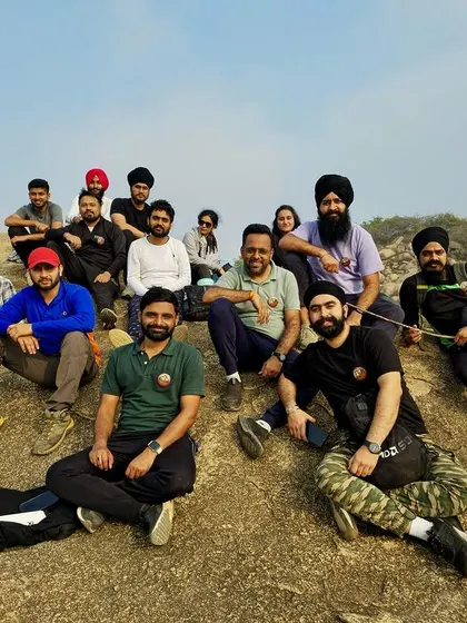 A diverse group of trekkers enjoying the Anthargange trail. We welcome people from all backgrounds to join our adventures.