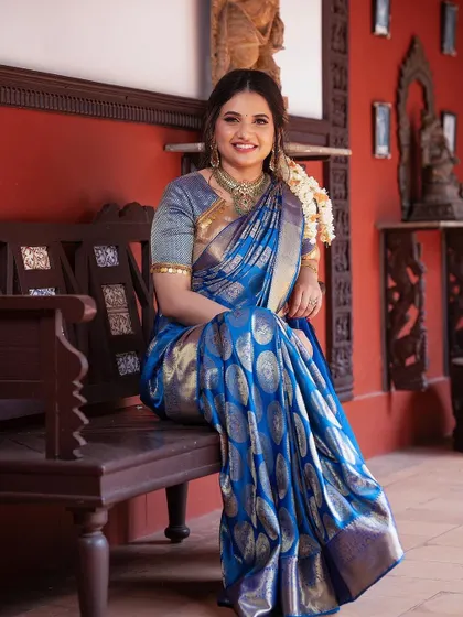 A smiling shot from my 'Navataara' photoshoot. It was a powerful experience to celebrate womanhood through fashion and tradition.