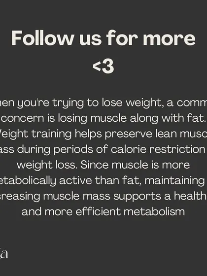 Weight training helps preserve lean muscle mass during weight loss, which supports a healthier and more efficient metabolism.