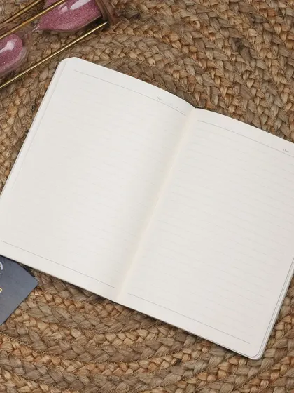 Another view of the inside of my personalized diaries, showcasing the clean, ruled pages.