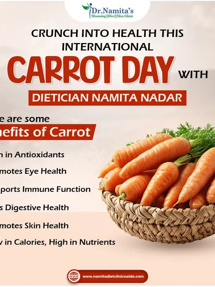 On International Carrot Day, let's celebrate this amazing vegetable. Carrots are rich in antioxidants, promote eye and skin health, support the immune system, and are low in calories, making them a perfect diet food.