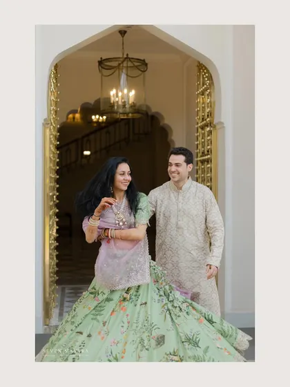 A candid moment of movement and laughter. I love capturing the dynamic energy of a couple as they move through their wedding day.