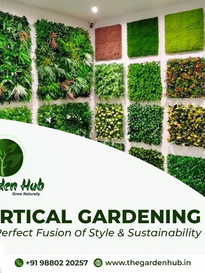 This image showcases samples of different artificial green wall panels we offer. This is a zero-maintenance alternative to living walls, providing instant greenery with a variety of textures and shades.