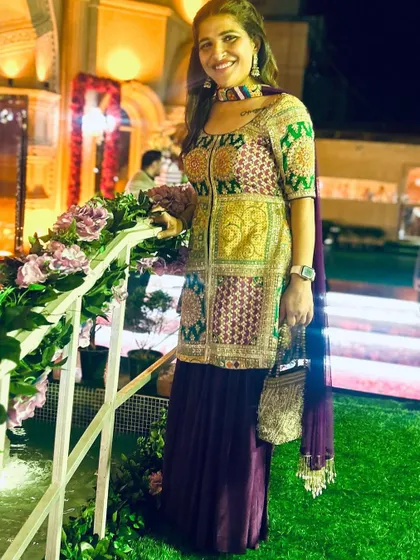 A duplicate of ID 66, showing the same stunning embroidered sharara suit. The intricate details and perfect fit make it a favorite for the wedding season.