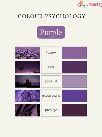 Purple evokes feelings of luxury, richness, and spirituality. It's a great choice for creating an extravagant and prestigious feel in a room.