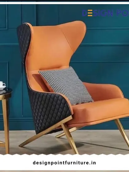 A closer look at the quilted detailing and wingback design of this premium accent chair.