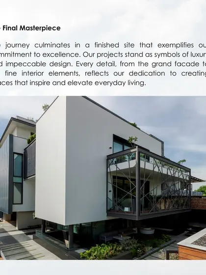 The final masterpiece, Todd's Residence, which exemplifies our commitment to excellence. Every detail, from the grand facade to the fine interior elements, reflects our dedication to creating inspiring spaces.