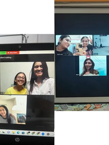 Can't make it to our Jayanagar studio? No problem. We bring the dance party to you with our virtual classes. This screenshot shows one of our online wedding choreography sessions, connecting families and friends across different cities to prepare for the big day.