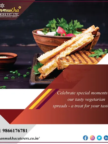 Celebrate special moments with our tasty vegetarian spreads, like these grilled sandwiches, a treat for your taste buds.