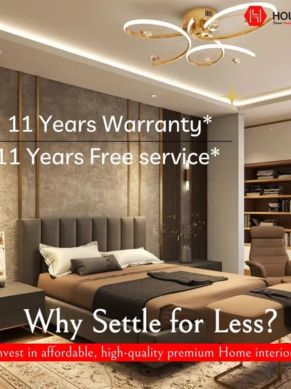 Why settle for less when you can have it all? This premium bedroom illustrates our commitment to high-quality interiors, backed by an 11-year warranty and 11 years of free service for complete peace of mind.