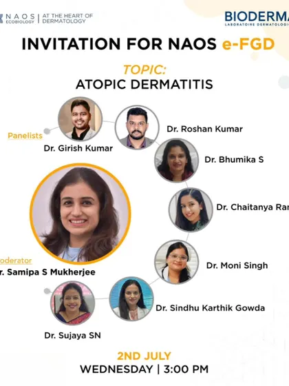 This is an invitation for an online panel discussion I participated in on Atopic Dermatitis. Being invited to moderate and speak on such platforms allows me to share my expertise with a wider audience.