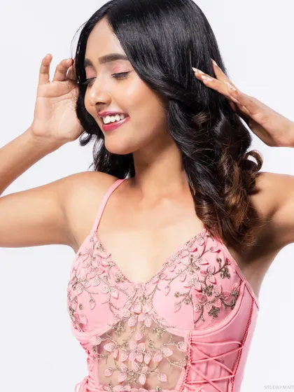 A happy and playful beauty shot.