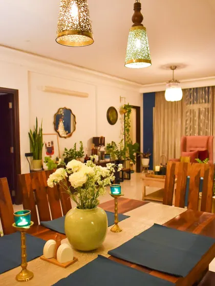 A view from my dining table into the living room. The open layout feels so spacious and connected.