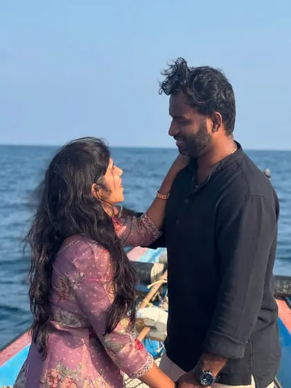 The connection between a couple is beautifully highlighted against the vastness of the sea. Our boat rides are designed for creating these special, quiet moments.