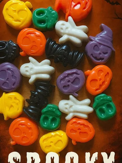 Another look at the spooky Halloween soaps, perfect for party favors or a festive bathroom decoration.