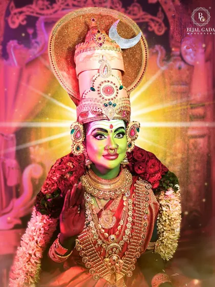 The most sacred sight in creation is the form of the Mother. A powerful, edited shot of my Devi Maa look, radiating divine energy.