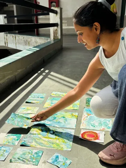 Besides my workshops, I also have the privilege of teaching at the Aayojan School of Architecture. Here I am reviewing the beautiful work of my students, whose creativity and fresh perspectives always inspire me.