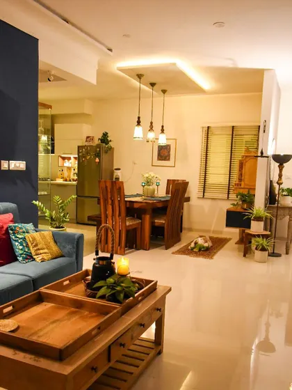 Another angle of my dining and living space, showing how the different areas flow into each other.
