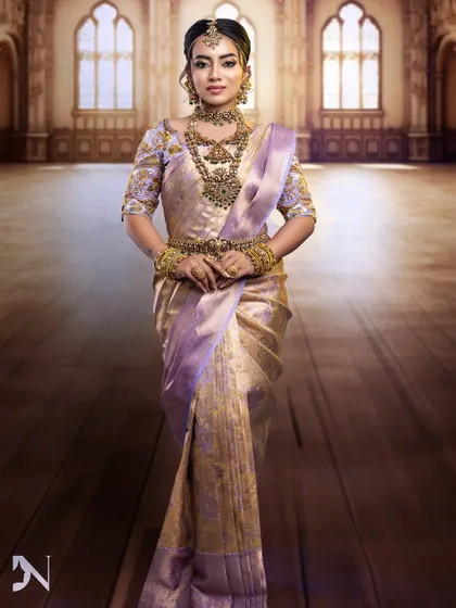 My signature Muhurtham bridal look, created for a portfolio shoot. The result of all the effort behind the scenes is this stunning and gorgeous output.