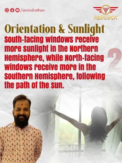 I use physics to guide orientation and sunlight, ensuring south-facing windows get more sun in the Northern Hemisphere.