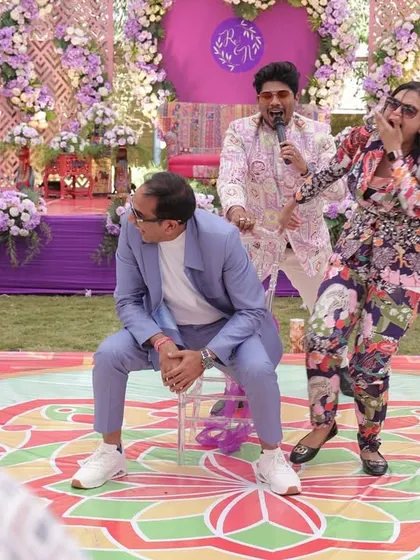 A fun chair game in progress at a Haldi ceremony. I love organizing activities that are simple but create a lot of laughter and engagement among the guests.
